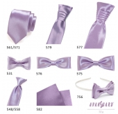 Hellviolette französische Krawatte für Jungen + Einstecktuch - uni