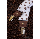 Hosenträger in Y-Form mit Kaffeebohnenmuster - Breite 35 mm