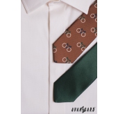 Braune schmale Krawatte, Fahrradmuster - Breite 5 cm