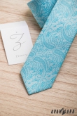 Türkise schmale Krawatte mit Paisley-Muster - Breite 6 cm