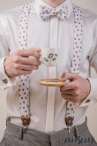 Hosenträger in Y-Form mit Kaffeebohnenmuster - Breite 35 mm