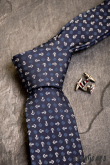 Dunkelblaue Krawatte mit Ankern