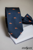 Krawatte mit orangem Fuchs - Breite 7 cm