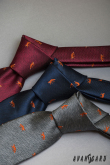 Krawatte mit orangem Fuchs - Breite 7 cm