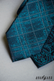 Gemusterte kerosinblaue Krawatte - Breite 8 cm