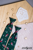Grüne Krawatte 31 cm mit Weihnachtsmotiv - Länge 31 cm