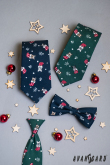 Grüne Krawatte 31 cm mit Weihnachtsmotiv - Länge 31 cm
