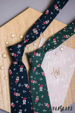 Dunkelblaue Weihnachts-Krawatte mit Bulldog - Breite 7 cm