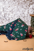 Dunkelblaue Weihnachts-Krawatte mit Bulldog - Breite 7 cm