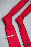 Rote Krawatte mit strukturiertem Muster - Breite 6 cm