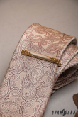 Beige Krawatte mit Paisley-Motiv - Breite 7 cm