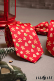 Rote Krawatte mit Weihnachtslebkuchen - Breite 7 cm