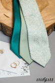 Grüne Krawatte mit Ornamenten - Breite 7 cm