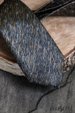 Blau-gelbe gestromte Krawatte - Breite 8 cm
