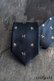 Blaue Krawatte Brauner Hund - Breite 7 cm