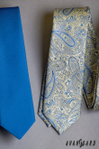 Mattblaue schmale Avantgard Krawatte - Breite 5 cm
