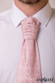 Französische Krawatte puderrosa Paisley-Muster - uni