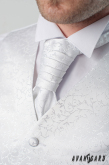 Weiße französische Krawatte mit glänzenden Ornamenten - uni