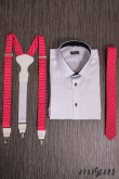 Rote schmale Krawatte mit weißen Tupfen - Breite 5 cm