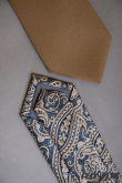Hellbraune schmale Krawatte - Breite 5 cm