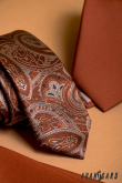 Schmale Krawatte mit braunem Paisleymuster - Breite 6 cm