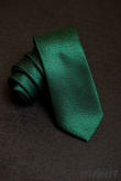 Grüne schmale Krawatte mit meliertem Muster - Breite 6 cm
