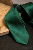 Grüne schmale Krawatte mit meliertem Muster - Breite 6 cm
