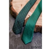 Grüne gemusterte schmale Krawatte