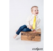 Jungen Kinder Krawatte gelb glatt - Länge 31 cm