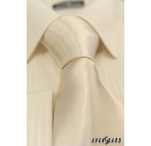 Glänzende cremefarbene Krawatte - Breite 7 cm