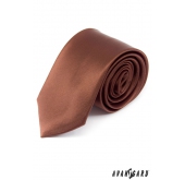 Braune glatte Krawatte für Männer - Breite 7 cm