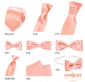 Glatte glänzende Herren Krawatte in Lachstönen - Breite 7 cm