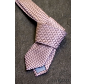 Schmale Krawatte mit puderrosa Muster