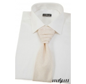 Cremige französische Krawatte mit glänzendem Muster