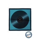 Seiden-Einstecktuch Grammophonplatte blau