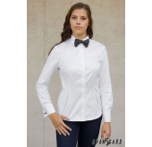 Weißes Damenhemd für Manschettenknöpfen - 44