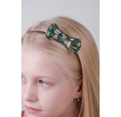 Grüne Stirnband mit Weihnachtsmotiv - Breite 7 cm