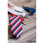 Schmale Krawatte Tricolore Lux - Breite 5 cm