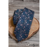 Elegante blaue Krawatte mit Blumenmuster
